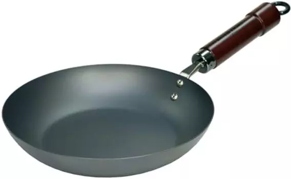 Riverlight River Light Iron Frying Pan, Old Type, Kyoku, 10.2 inches (26 cm), Wok