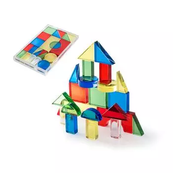 RiZKiZ Акриловые строительные развивающие игрушки для обучения во время игры с безопасными и для детей от 3 лет и старше блоками, игровые, красочные, прозрачные, цвета,