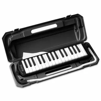 RiZKiZ Keyboard Harmonica 32 Keys Can be used in for table for standing with hold name sticker space included [Black] class, playing, performance,