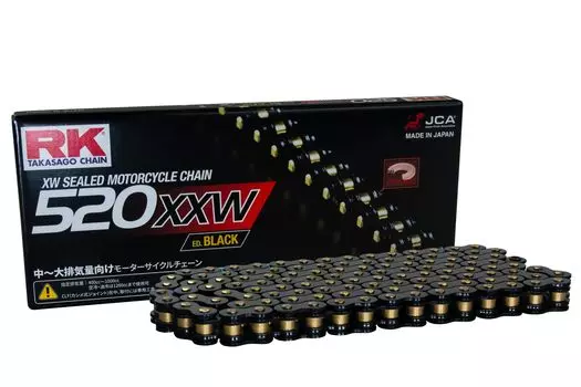 RK Drive Chain 130L Caulking Joint Electroplated Black Coat BL520X-XW