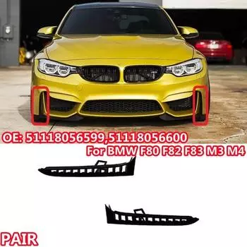 RM-CAR Нижняя боковая решетка переднего бампера для BMW 3 4 серии M3 M4 F80 F82 F83, решетка воздухозаборника переднего бампера, накладка 51118056599 Pair