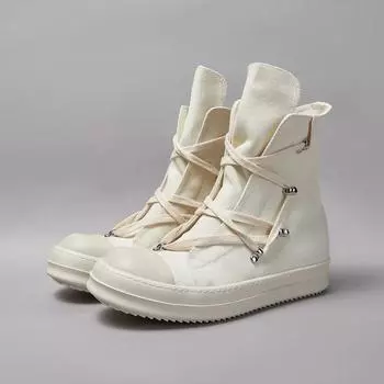 Ro Designer Men Boots Women Sneaker Beige Canvas Shoe High Top Casual Shoes Sneakers Thick Sole Luxury Ankle Boot 34