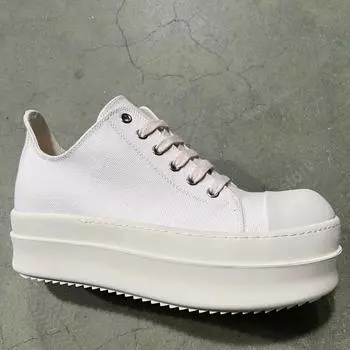 Ro Designer Men Shoe Low Top Black Canvas Shoes Women Casual Sneaker Classic 6cm Thick Sole Pantshoes Lace Up Flat Sneakers 35