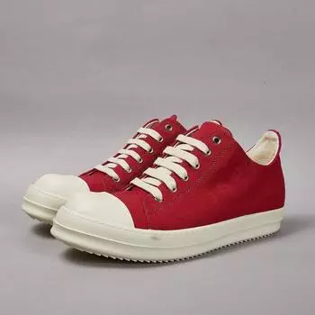 Ro Designer Men Shoe Red Canvas Low Top Casual Shoes Luxury Sneakers Thick Sole Lace Up Women Sneaker 34