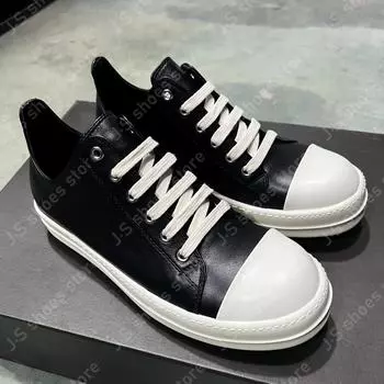 Ro Geobasket Classic Men Shoe Black Leather Low Top Shoes Black Cowhide Women Casual Sneaker Luxury Lace Up Flat Sneakers 34