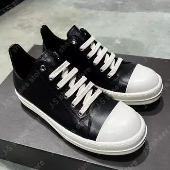 Ro Geobasket Classic Men Shoe Black Leather Low Top Shoes Cowhide Women Casual Sneaker Luxury Lace Up Flat Sneakers 34