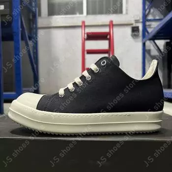 Ro Ретро Классические Черные Холщовые Низкие Кеды Мужские Кроссовки На Плоской Подошве На Шнуровке Универсальные Женские Повседневные Кроссовки 34