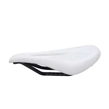 Road Bike Bike Seat 3K Carbon Fiber MTB Leather Comfortable Hollow Replacement for Road Bike Saddle, + (White)