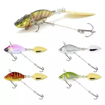 Road Runner Bait 44Mm/13.6G Full Swimming Vib Mimic Bait Spinning Metal Ribbon Sinker Bait Sanbon Hook as the picture