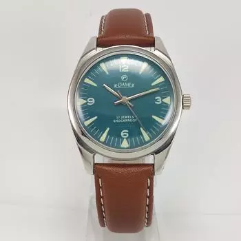 Roamer Pista Зеленый радиевый циферблат 17 камней Противоударный механизм с ручным заводом Наручные часы ST 96