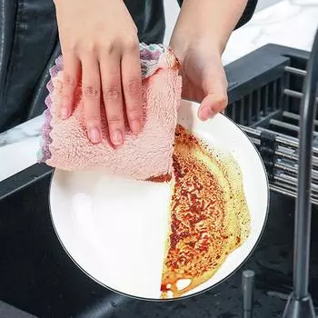 Roamtic модная кухонная бархатная тарелка для воды, коралловая ткань, очищающее полотенце, впитывающее 10 шт., утолщается