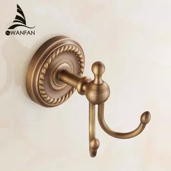 Robe Hooks Antique Brass Coat Hook Clothes Towel Hangers Storage Door Hook Wall Bathroom Accessories Black Bath Rack HJ-1301 чёрный