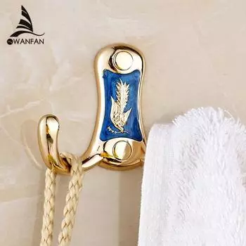 Robe Hooks Dual Hooks Metal Gold Clothes Hook Towel Bag Caddy Hangers Door Hook Wall Mounted Bathroom Accessory Coat Hook B663 белый
