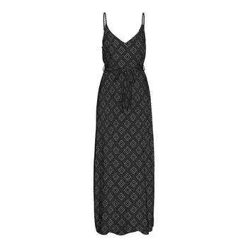 Длинное платье на бретелях с геометрическим узором и разрезом Женский VERO MODA XS чёрный