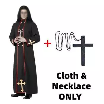 Robe Medieval Priest Cosplay Costume Party Halloween Roleplay Outfit Events S