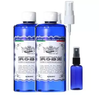 Roberts Rose Water ACQUA ROSE Tonic 400 мл 2 флакона + 1 пустой флакон + 1 распылительный колпачок