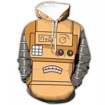 Roblox 3d Game Hoodie Hooded Pullover Sweatshirt Jacket Coat Sweater Tops Casual Khaki,2XL