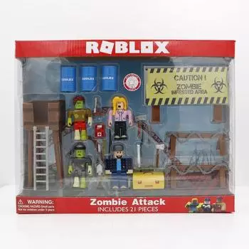 Roblox Game New Figma Zombie Raids Block Doll Mermaid Playset Action Toy Figure Zombie Attack-Box Package