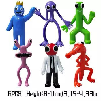 Roblox Радужный 6 шт. Друзья ПВХ Фигурка Игрушка Аниме Украшение для торта Подарок Ребенок