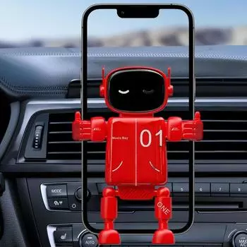 Robot Cell Phone Car Holder Robot Design Auto Air Vent Clip Holder Phone Stand Cradle Vehicle Phone Mount Air Vent Cell Phone чёрный
