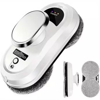 Робот для мытья окон, умный робот для мытья стекол с силой всасывания 5600 Па, робот для мытья окон с дистанционным управлением для окон/плитки/дверей классов чёрный