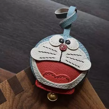 Робот-кот ручной работы кожаная сумка для ключей от машины подвеска милый высококачественный женский подарок простой дизайн брелок