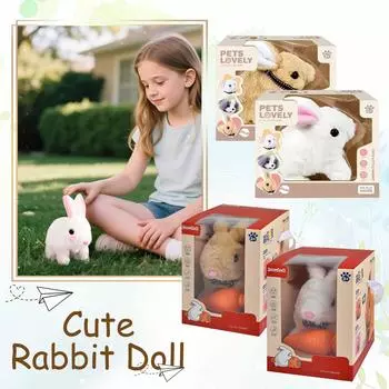 Робот-кролик Мой реалистичный робот-кролик Робот-кролик, как настоящий кролик Игрушечный кролик, ходит как настоящий кролик One Size