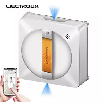 Робот-мойщик окон LIECTROUX YW710, двойной распылитель воды, интеллектуальная память, высокий вакуум всасывания, лазерный датчик, робот для очистки домашнего настенного стекла APP белый
