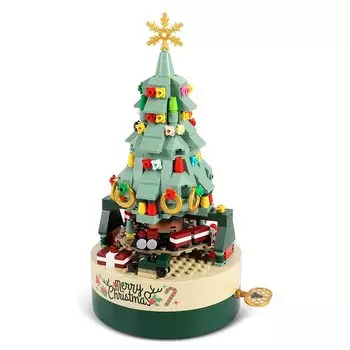 ROBOT PLAZA Игрушечная музыкальная шкатулка 360 деталей Детская развивающая игрушка Подарок на день рождения (Рождественская елка)