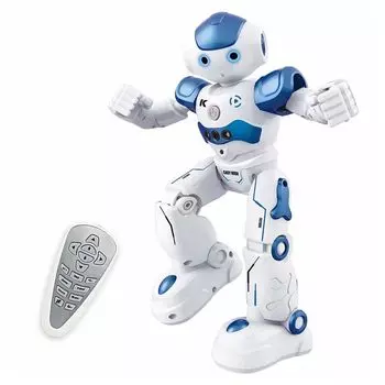 ROBOT PLAZA Игрушка-робот для начальной школы, на день рождения, развивающая игрушка для мальчиков и девочек, детей, двигающаяся, подарок, (синий) синий