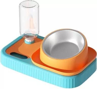 ROBOT PLAZA Pet Food Prevents Quick 15 Degree Automatic Water Cat Pet For Small Dogs Bowl, Eating, Slant, Feeding, Tableware, Bowl,