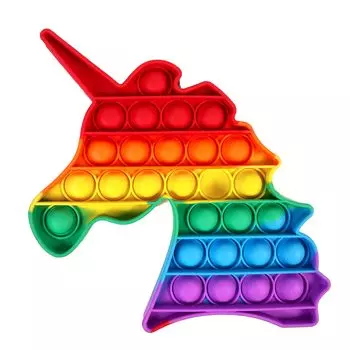 ROBOT PLAZA Push Pop Bubble Toy Развивающая игрушка Снятие стресса Моющаяся мягкая игрушка Для мальчиков Девочек Взрослых Детей (единорог)