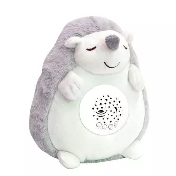 ROBOT PLAZA Спящая мягкая игрушка Планетарий Мелодия Сердцебиение Малыш Подарочная игрушка для малышей 0 лет Дети Малыш (Ежик) серый