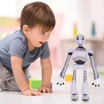 Робот плюшевая кукла интерактивная мягкая игрушка животное подвижные плюшевые роботы мягкие обнимающиеся подарок для детей на Рождество дни рождения белый