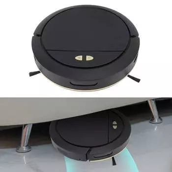 Робот-пылесос с автоматическим управлением через приложение, умный подметающий робот с резервуаром для воды объемом 100 мл, 7,4 В, черный