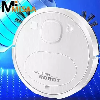 Робот-пылесос с УФ-лампой, настольный бытовой пылесос, интеллектуальные несколько режимов очистки для шерсти домашних животных, твердый пол белый