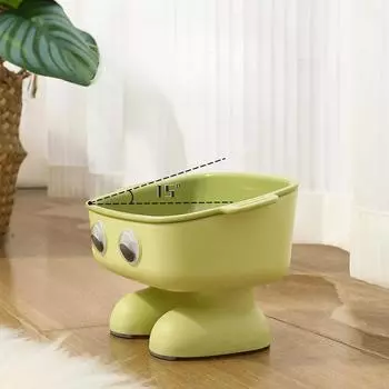 Робот с большими глазами, защита шеи, миска для кошек, кормление домашних животных, интеграция воды и еды, защита шеи, противоопрокидывающаяся миска для кошек и собак розовый