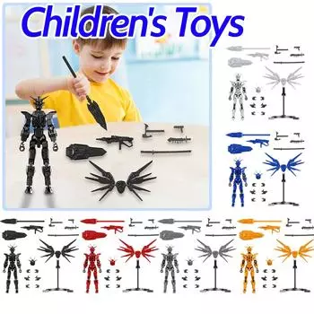 Робот-солдат, суставной человек, разжимает магнит, многошарнирная сборочная модель, игрушка One Size чёрный