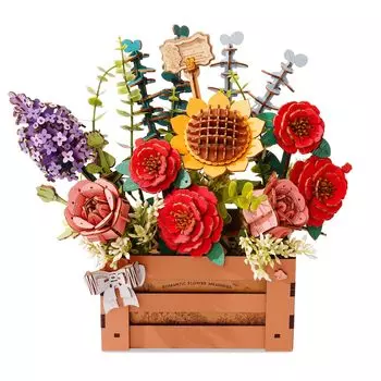 ROBOTIME 3D 3D Деревянный DIY Craft Flower Вечный Искусственный Комнатный Настольный Атмосфера Интерьера Креативные Новые Свадебные Подарки для Друзей и Родных Праздник