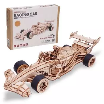 ROBOTIME 3D 3D Деревянный гоночный конструктор F1, механический, подвижный, для создания своими руками, убийственный, образовательный подарок на Рождество, головоломка, головоломка, автомобиль, модель, Multi-How