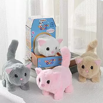 Роботизированный, Мой симулированный питомец-робот-кот, Интерактивный компаньон, Реалистичное чучело питомца, Лай, Виляние хвостом One Size коричневый