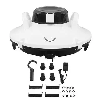 Роботизированный пылесос для бассейна 30 Вт, беспроводной очиститель бассейна, автоматическая очистка, сильное всасывание для плоского бассейна до 914 футов