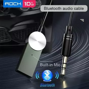 ROCK Aux Bluetooth адаптер Dongle кабель для автомобиля 3,5 мм разъем Aux Bluetooth 5,0 4,2 4,0 приемник динамик аудио музыкальный передатчик чёрный