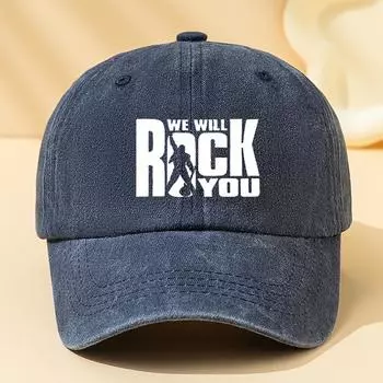 Rock letter printed baseball cap, casual, fashionable, men s and women s outdoor sports, truck driver s dad hat