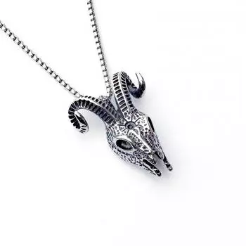 Rock Personality, подвеска в виде головы овцы в африканском племени, мужское литое ретро-ожерелье из титановой стали.