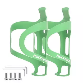 ROCKBROS Bicycle Bottle Aluminum Alloy with Rubberized Road Bike Bottle Includes Installation Green of Cage/Drink Holder, Surface, Holder,