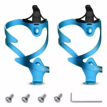 ROCKBROS Bicycle Drink Holder Bottle Cage Road Bike Bottle Holder Aluminum Alloy Lightweight Sturdy Plastic Bottle Compatible with Tool Bottle (Blue,