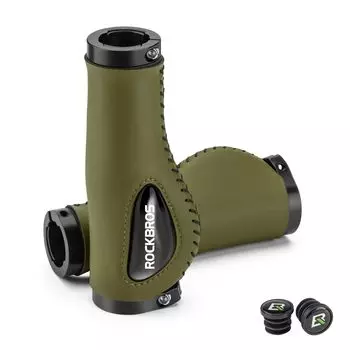 ROCKBROS Bicycle Ergonomic Handlebar Grips with Shock Silicone Cushion Double Compatible with Cross Bike Cycle Grips Grips, Absorption, коричневый