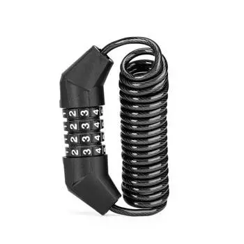 ROCKBROS Bicycle Key Wire Lock, 4 Digit Dial Type, No Key Required, Anti-Theft, Bicycle Lock, Wire, Password Change, Helmet, Saddle, Road Bike, MTB, E