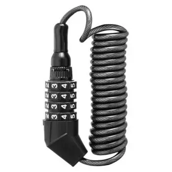 ROCKBROS Bicycle Lock Bike Helmet Lock 4 Digit Dial Wire Lock Lightweight Portable Road Bike Saddle Lock Universal 4.6x1500mm Bicycle Key Black Red